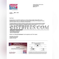 美国心肺复苏职业技能证书pdf/word模板 USA CPR Certificate pdf/word