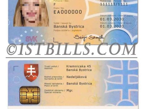 欧盟|波罗的海| 斯洛伐克ID卡/身份验证卡PSD模板 Slovak /Photoshop/PS