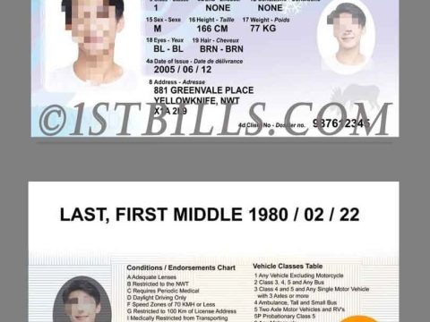 北美| 西北地区驾照/驾驶证 Canada NorthwestTerritories PSD/Photoshop/PS模板