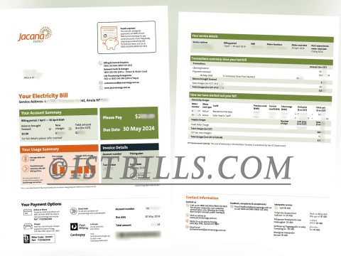 澳大利亚 水电燃气费账单 地址证明 jacana energy 电费费账单 Australian utility bills (water, electricity, gas), address proof, Jacana Energy electricity bill