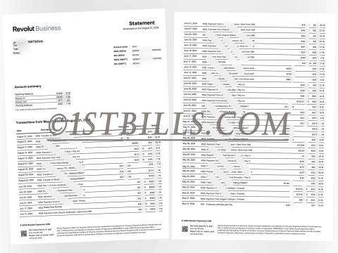 爱沙尼亚Revolut银行账单 公司流水 地址证明 Estonia Revolut bank statement, company statement, proof of address