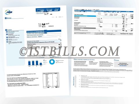 法国水电费账单 地址证明 Saurclient水费账单 法语地址证明 French utility bills (electricity and water bills), proof of address, Saurclient water bill, proof of address in French.