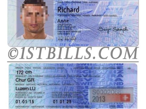 欧盟| 瑞士ID卡身份验证卡 Switzerland PSD/Photoshop/PS模板