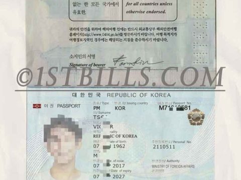 韩国护照 South Korea PassportPS/Photoshop/PSD模板