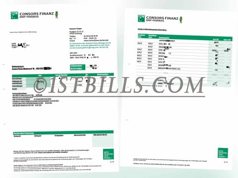德国 BNP Paribas银行账单 欧盟地址证明 Germany BNP Paribas Statement PDF