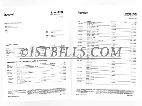 罗马尼亚Revolut银行账单地址证明 Revolut bank statement address proof (Romania)
