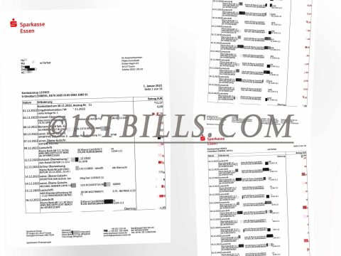 德国Sparkassen银行账单 欧盟地址证明 Germany SparkassenBank Statement PDF
