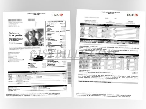 HSBC MX 墨西哥银行账单 地址证明 HSBC MX Mexican Bank Statement - Proof of Address