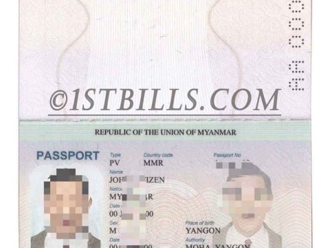 东南亚| 缅甸护照Myanmar Passport Template PS/PSD模板