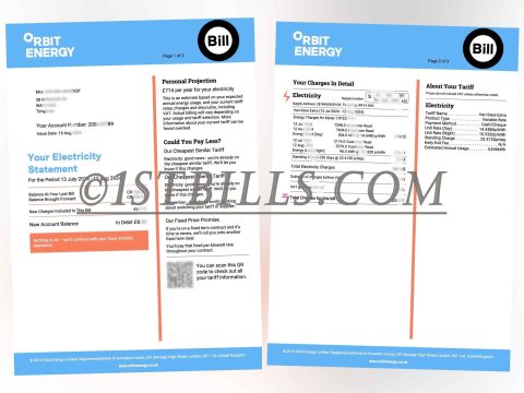 英国 地址证明 Orbit Energy 电费账单 United Kingdom Proof of address Orbit Energy electricity bill