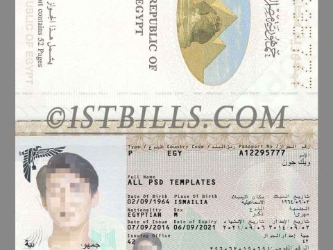 非洲|中东| 埃及护照PSD Egypt Passport /Photoshop/PS模板(打印版)