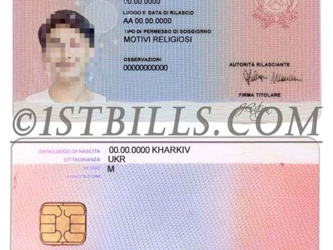 欧洲意大利居留卡/居住证/暂住证PS/PSD模板 Italy Residence Permit Template