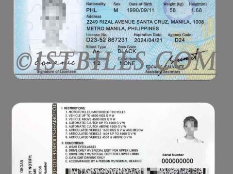 东南亚| 菲律宾驾照/驾驶证 Phipplines DL PSD/photoshop模板