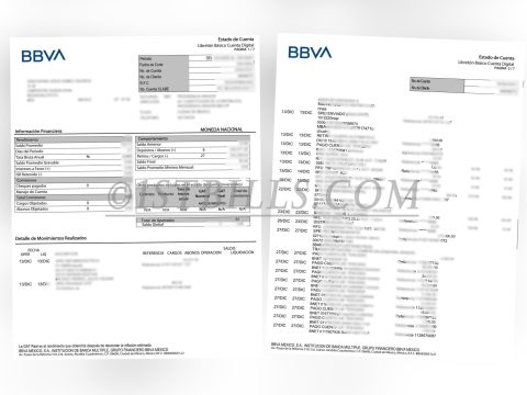 墨西哥地址证明 BBVA 银行账单 地址证明 Mexican address proof BBVA bank statement address proof