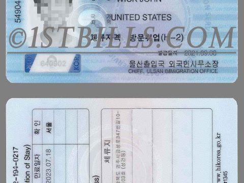 韩国登陆证/居留证/居住证/身份证PS/PSD模板 Korea Residence Permit