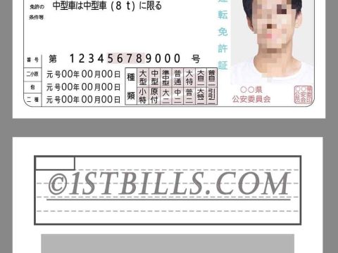 日本驾照/驾驶证PS/PSD模板（V1打印版）Japan Driver License Template