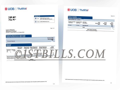 东南亚｜印度尼西亚 大华银行账单地址证明 Southeast Asia Indonesia UOB Statement Address Proof