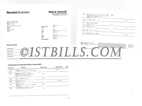 法国 Revolut Business 公司银行账单 法国公司地址证明 Revolut Business bank statement (France), French company address proof