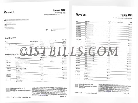法国Revolut银行账单 法国地址证明 Revolut bank statement (France), proof of French address