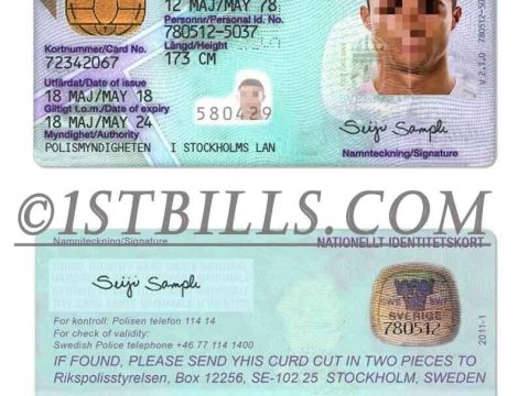 欧盟| 瑞典ID卡/身份验证卡 Sweden PSD/Photoshop/PS模板