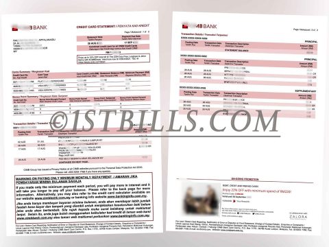 马来西亚 地址证明 CIMB Bank 银行账单 Malaysia Proof of Address CIMB Bank Statement