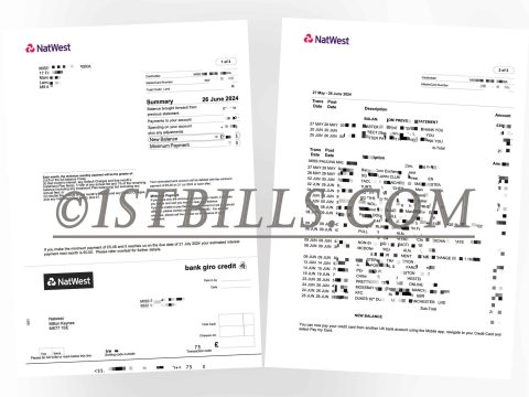 英国西敏寺银行 信用卡账单 地址证明 Bank of Westminster Credit card statement Proof of address