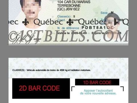 北美| 魁北克省驾照/驾驶证 Canada Quebec PSD/Photoshop/PS模板