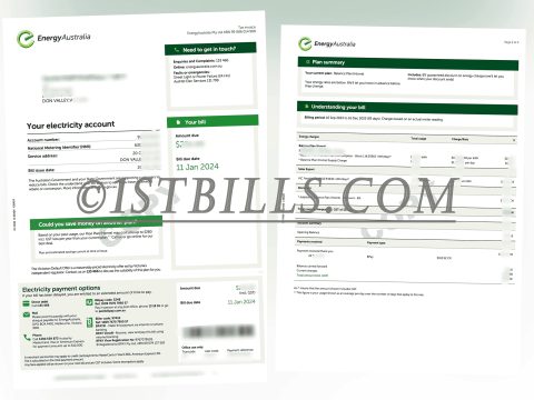 澳洲Energy Australia电费账单 水电账单 地址证明 Energy Australia electricity bill, water bill, and proof of address (in Australia)