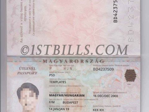 欧盟| 匈牙利护照 Hungary Passport Template PS/PSD模板